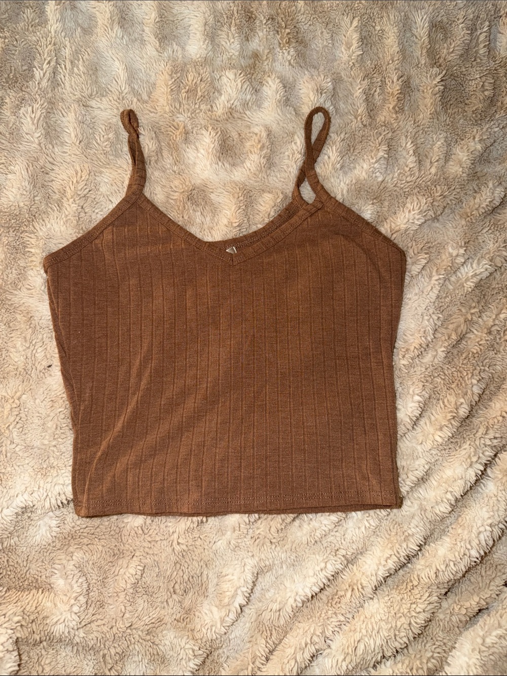 Women’s Ribbed Brown Tank Top
